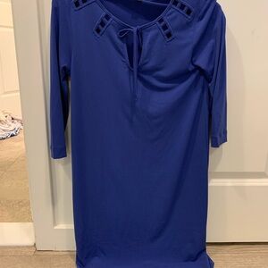 Blue Dress with Cutout Details